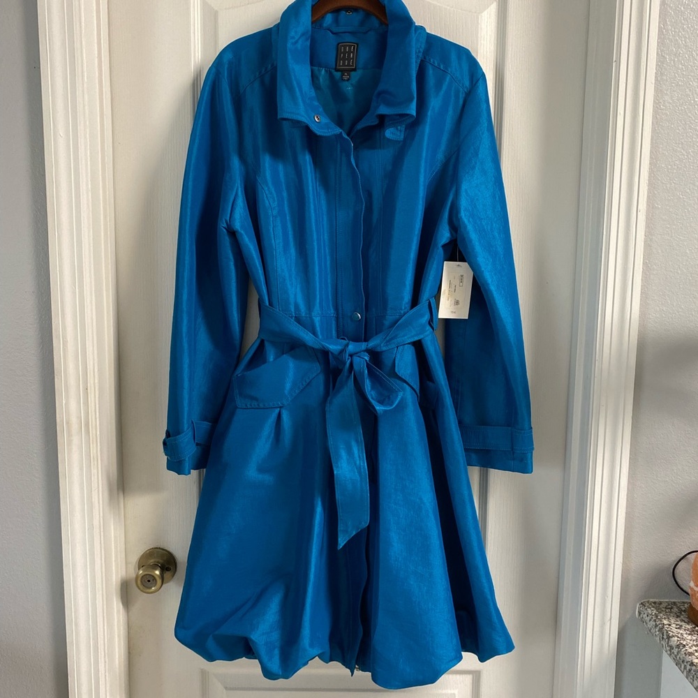 Due Per Due Teal Trench Coat